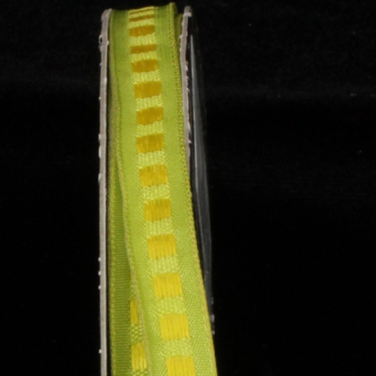 The Ribbon People Green Mini Blocks Woven Wired Craft Ribbon 0.25&#x22; x 132 Yards